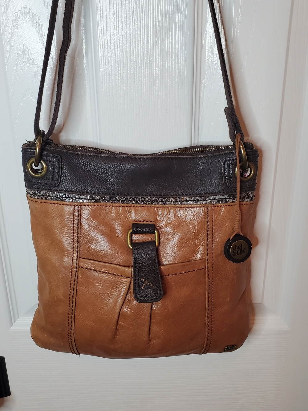 The Sak - Kendra - Crossbody Bag | Two-Tone Distressed Brown Leather Purse